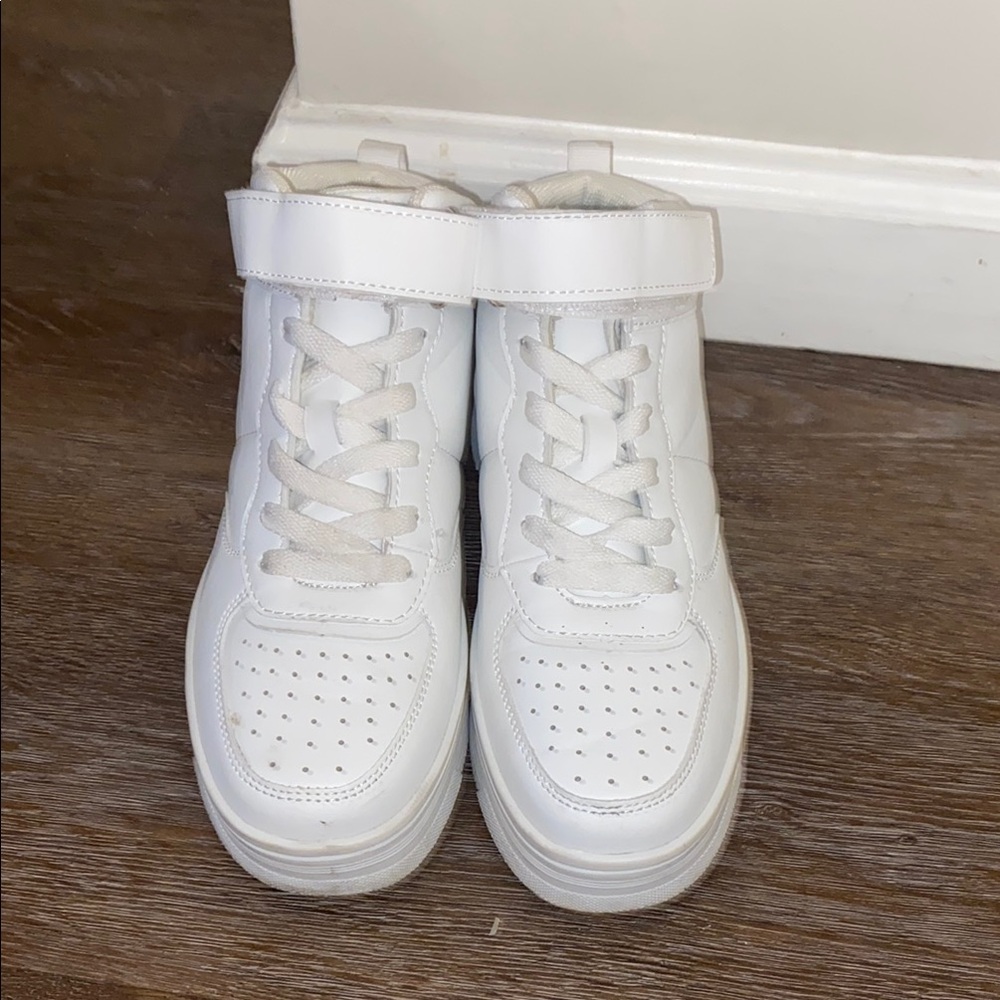 Kids White High-Top Sneakers
